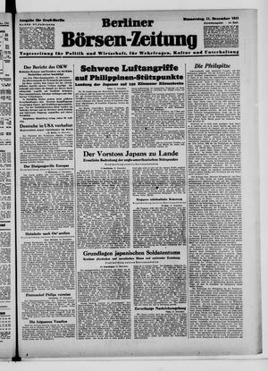 Berliner Börsen-Zeitung vom 11.12.1941