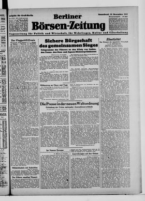Berliner Börsen-Zeitung vom 13.12.1941