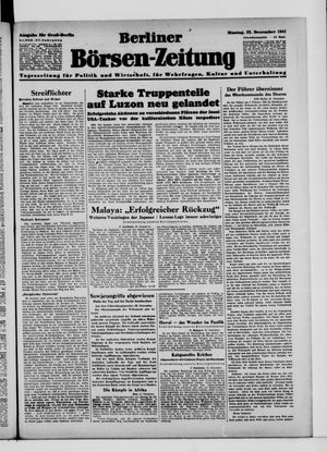 Berliner Börsen-Zeitung vom 22.12.1941