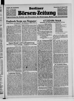 Berliner Börsen-Zeitung on Jan 15, 1942