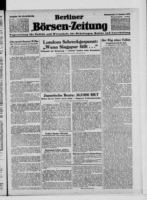 Berliner Börsen-Zeitung vom 17.01.1942