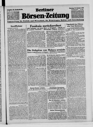 Berliner Börsen-Zeitung vom 19.01.1942