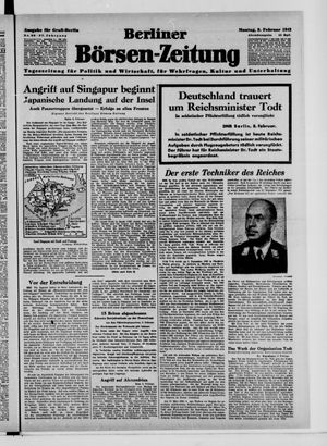 Berliner Börsen-Zeitung on Feb 9, 1942
