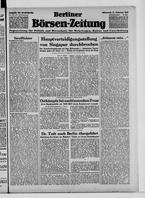 Berliner Börsen-Zeitung vom 11.02.1942