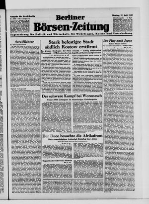 Berliner Börsen-Zeitung vom 27.07.1942