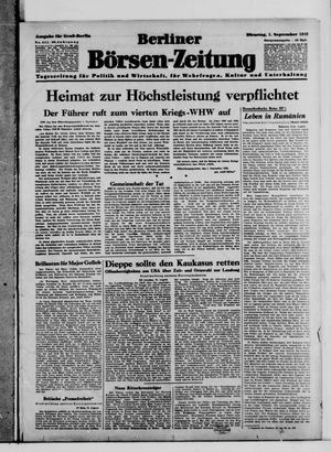Berliner Börsen-Zeitung vom 01.09.1942