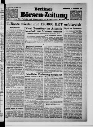 Berliner Börsen-Zeitung vom 21.11.1942