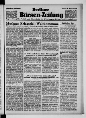 Berliner Börsen-Zeitung vom 21.02.1943
