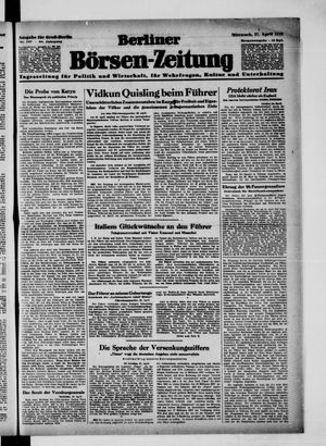 Berliner Börsen-Zeitung vom 21.04.1943