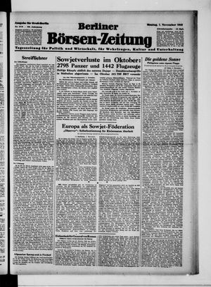 Berliner Börsen-Zeitung vom 01.11.1943