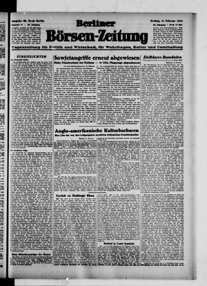 Berliner Börsen-Zeitung vom 11.02.1944