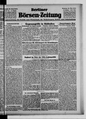 Berliner Börsen-Zeitung vom 22.05.1944