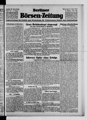 Berliner Börsen-Zeitung vom 21.06.1944