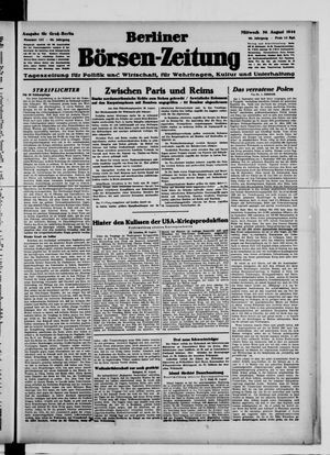 Berliner Börsen-Zeitung vom 30.08.1944