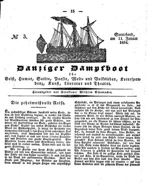 Danziger Dampfboot für Geist, Humor, Satire, Poesie, Welt- und Volksleben, Korrespondenz, Kunst, Literatur und Theater vom 11.01.1834