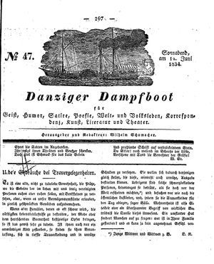 Danziger Dampfboot für Geist, Humor, Satire, Poesie, Welt- und Volksleben, Korrespondenz, Kunst, Literatur und Theater vom 14.06.1834