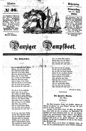 Danziger Dampfboot für Geist, Humor, Satire, Poesie, Welt- und Volksleben, Korrespondenz, Kunst, Literatur und Theater vom 17.04.1851