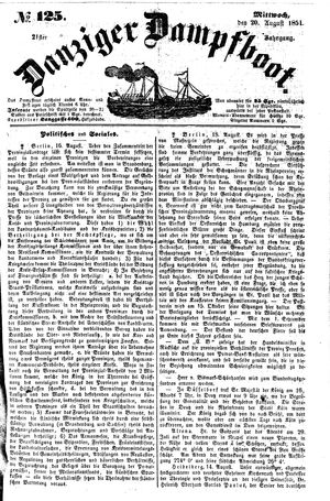 Danziger Dampfboot für Geist, Humor, Satire, Poesie, Welt- und Volksleben, Korrespondenz, Kunst, Literatur und Theater vom 20.08.1851