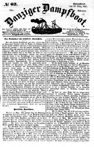 Danziger Dampfboot für Geist, Humor, Satire, Poesie, Welt- und Volksleben, Korrespondenz, Kunst, Literatur und Theater on Mar 13, 1852