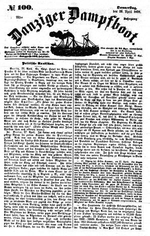 Danziger Dampfboot für Geist, Humor, Satire, Poesie, Welt- und Volksleben, Korrespondenz, Kunst, Literatur und Theater vom 29.04.1852