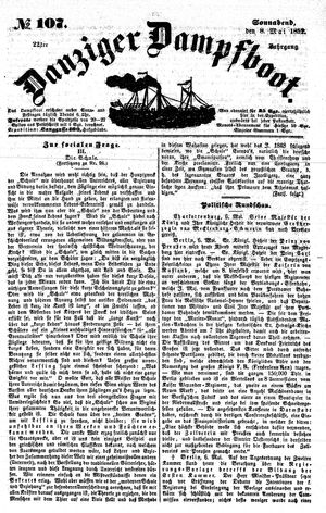 Danziger Dampfboot für Geist, Humor, Satire, Poesie, Welt- und Volksleben, Korrespondenz, Kunst, Literatur und Theater on May 8, 1852