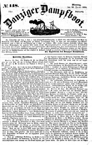 Danziger Dampfboot für Geist, Humor, Satire, Poesie, Welt- und Volksleben, Korrespondenz, Kunst, Literatur und Theater on Jun 28, 1852