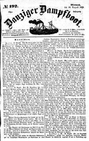 Danziger Dampfboot für Geist, Humor, Satire, Poesie, Welt- und Volksleben, Korrespondenz, Kunst, Literatur und Theater vom 18.08.1852