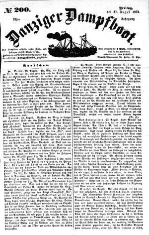 Danziger Dampfboot für Geist, Humor, Satire, Poesie, Welt- und Volksleben, Korrespondenz, Kunst, Literatur und Theater on Aug 27, 1852