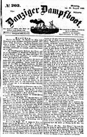 Danziger Dampfboot für Geist, Humor, Satire, Poesie, Welt- und Volksleben, Korrespondenz, Kunst, Literatur und Theater vom 30.08.1852