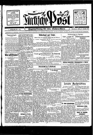 Türkische Post vom 12.09.1926