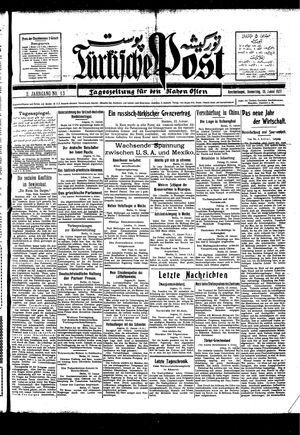 Türkische Post vom 13.01.1927