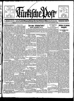 Türkische Post vom 09.08.1930