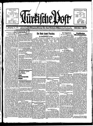 Türkische Post vom 31.08.1930
