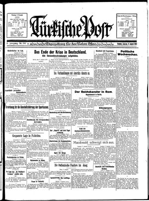 Türkische Post vom 09.08.1931