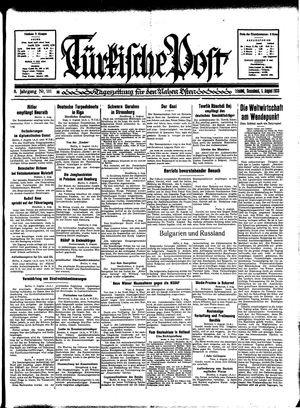 Türkische Post vom 05.08.1933