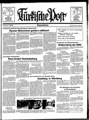 Türkische Post vom 15.09.1937