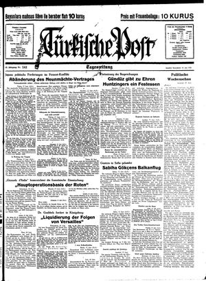 Türkische Post vom 18.06.1938