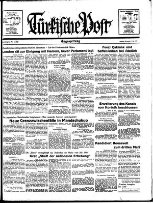 Türkische Post vom 27.07.1938