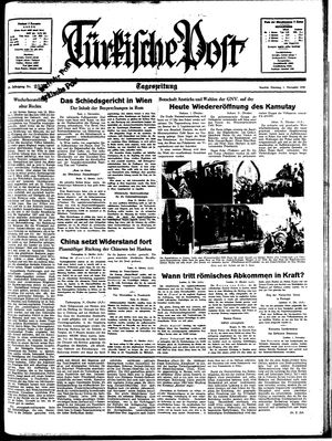 Türkische Post vom 01.11.1938