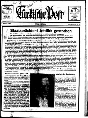Türkische Post vom 10.11.1938