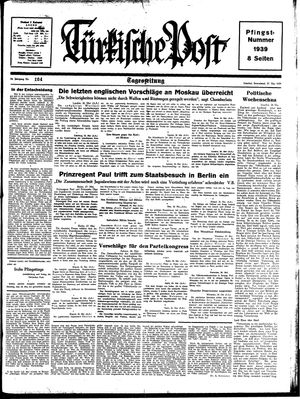 Türkische Post vom 27.05.1939