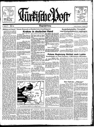 Türkische Post vom 07.09.1939