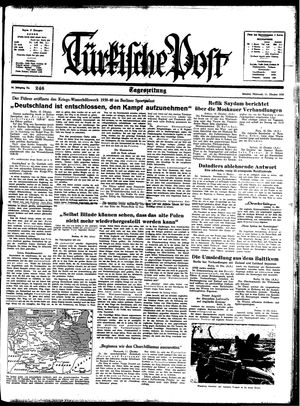 Türkische Post vom 11.10.1939