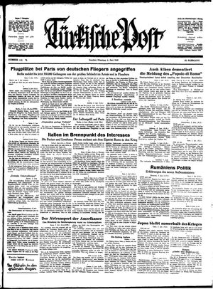Türkische Post vom 04.06.1940