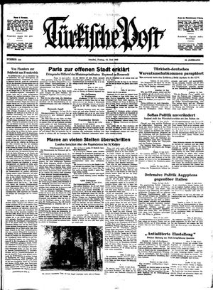 Türkische Post vom 14.06.1940