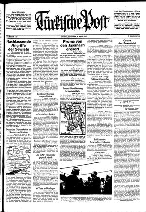 Türkische Post vom 04.04.1942