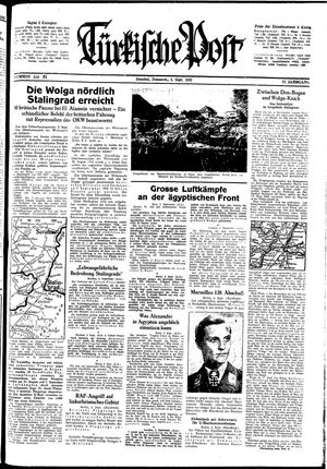 Türkische Post vom 03.09.1942