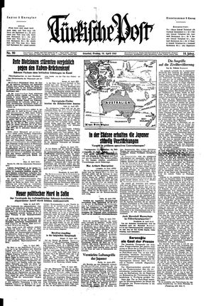 Türkische Post vom 16.04.1943