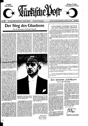 Türkische Post vom 29.10.1943