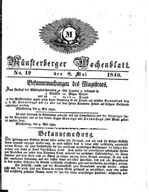 Münsterberger Wochenblatt vom 08.05.1840